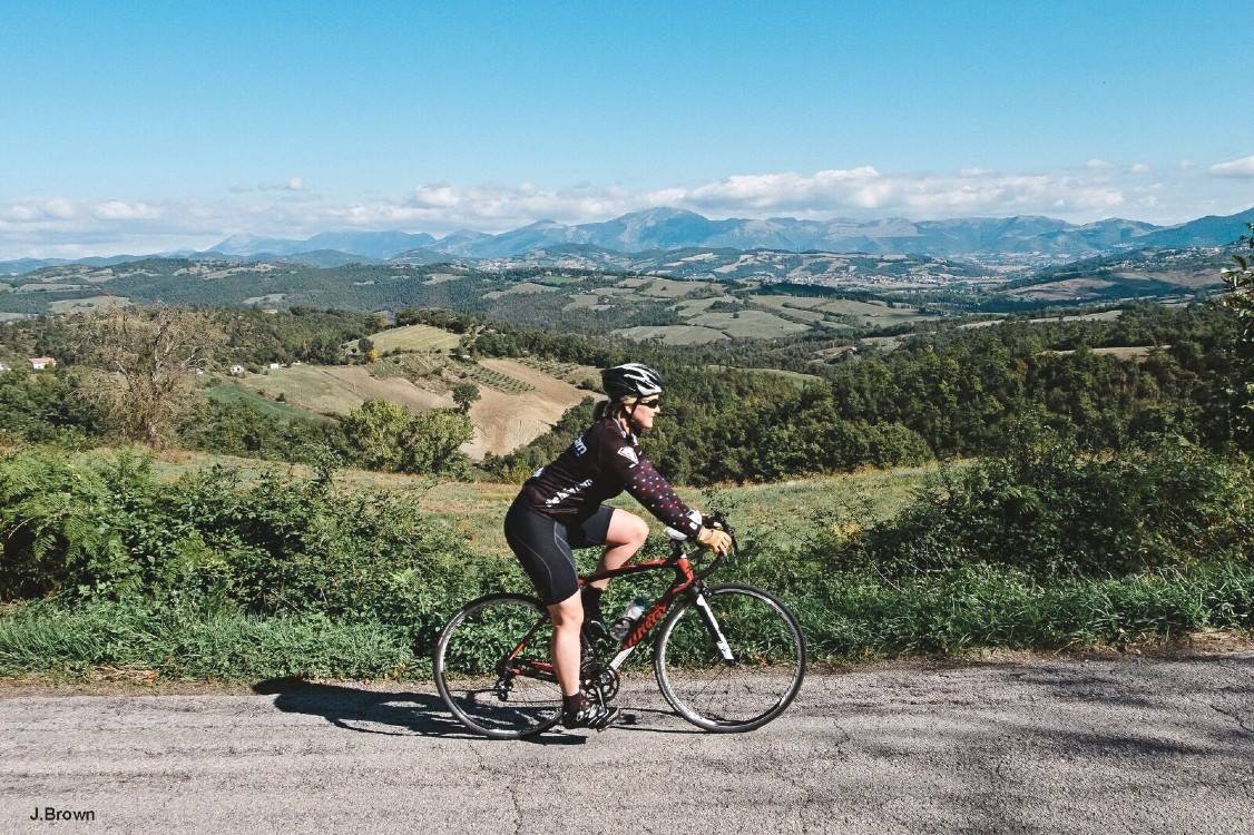 Tuscany landscape road cycling