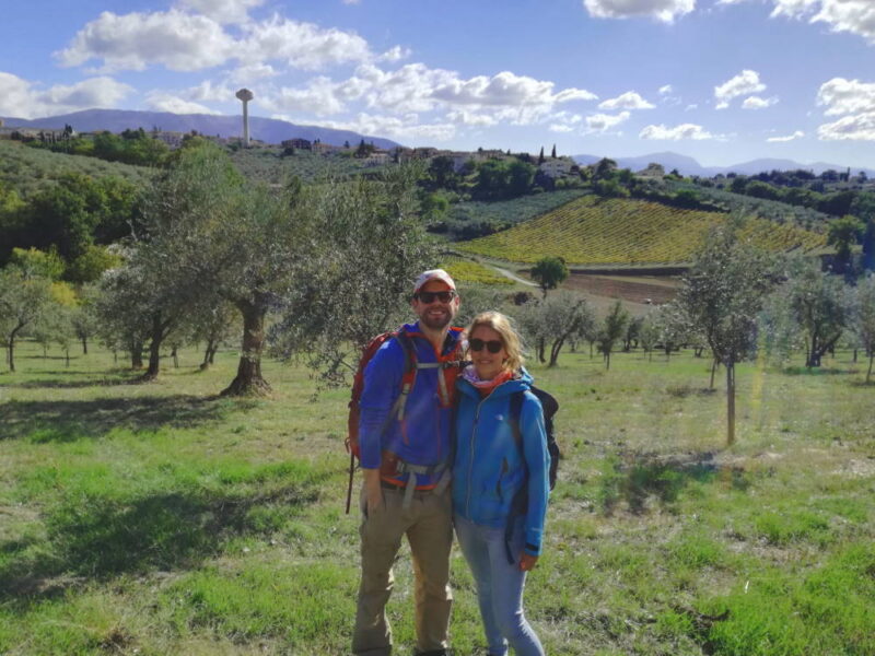 Hiking through the vineyards of Montefalco